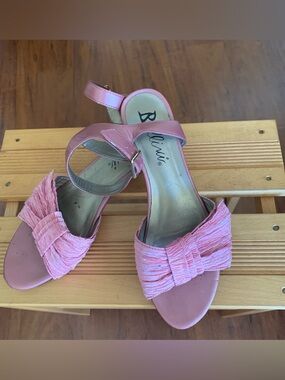 Bellini pink Bow Ankle-Strap Heels for Women